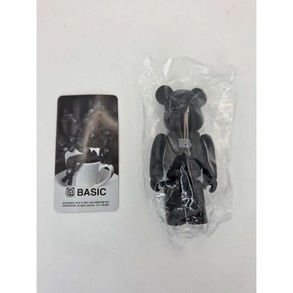 Medicom Toy Be@rbrick Series 48 Basic B 100% Figure Black 2024 Sealed Bag w/card